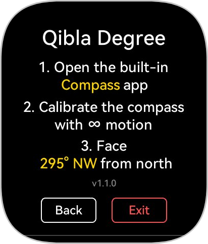 Qibla Degree Screen 3